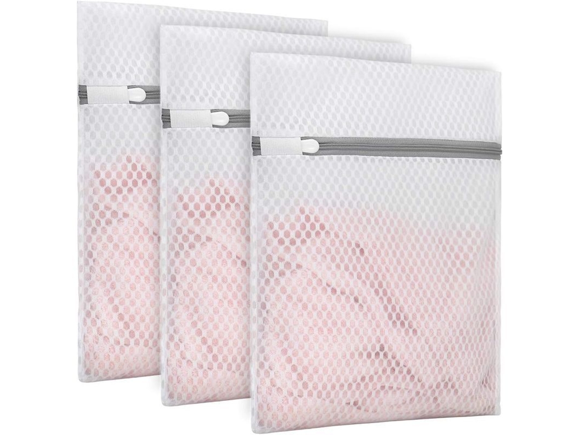 3 Bolsas De Lavandería De Malla De Panal Resistentes Para Prendas Delicadas De 23x30 Cm (3 Pequeñas)