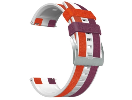 Correa de Silicona 22mm empalme de color para Haylou RT/RT2/Xiaomi Watch S1/Samsung Galaxy Watch 3 45mm - púrpura/blanco/rojo
