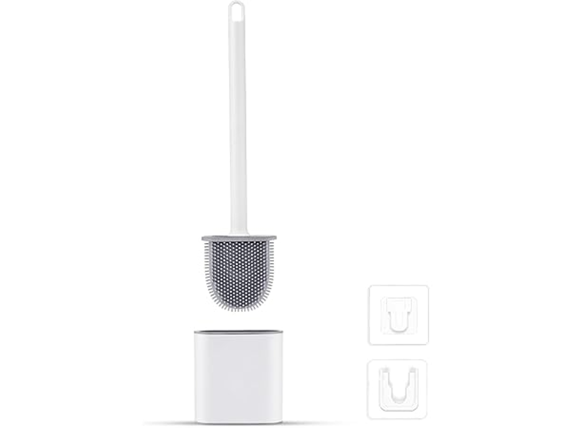 Escobilla De Baño Plana De Silicona, Antigoteo, Que Se Puede Montar En La Pared O Colocar En El Suelo, Ideal Para El Baño.