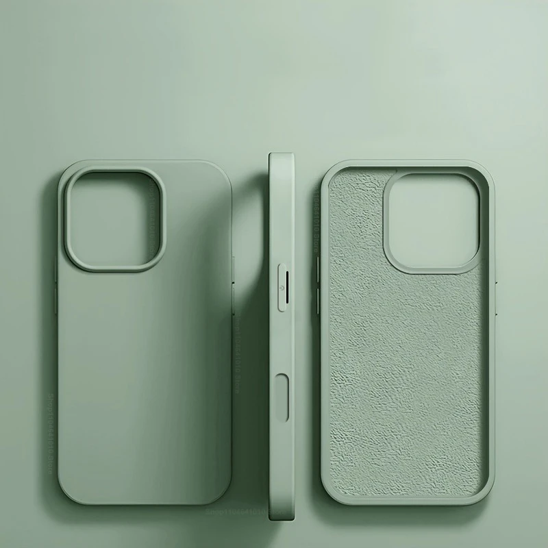 (verde Claro Iphone 16 Pro) Funda De Lujo De Silicona Líquida Para Iphone, Funda Suave A Prueba De Golpes.