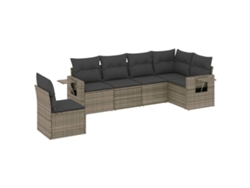 Maison Exclusive - Set De Muebles De Jardín 6 Pzas Y Cojines Ratán Sintético Gris