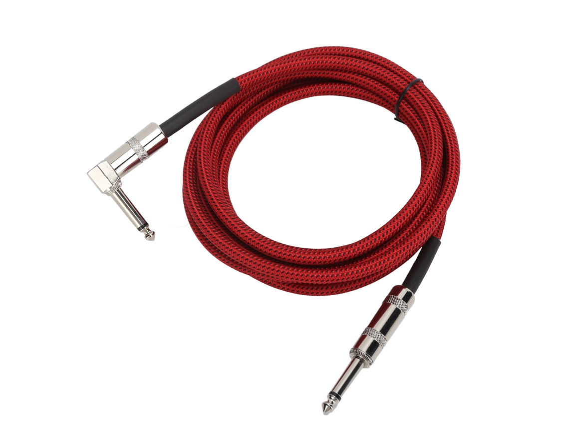 Cable Rojo Para Guitarra Eléctrica Jorindo De 6,35 Mm Y 3 M Para Amplificadores E Instrumentos Musicales.