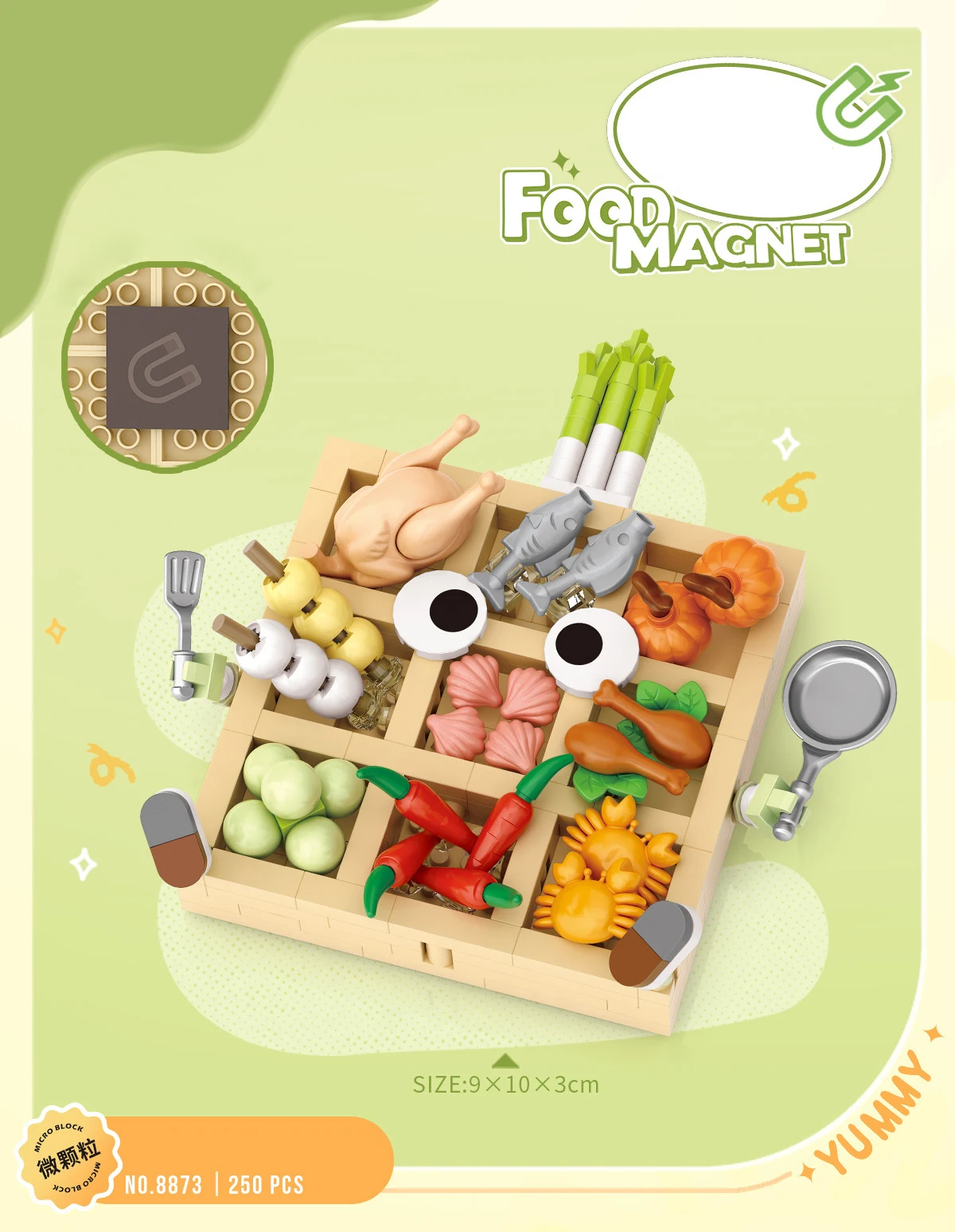 (guarniciones) Comida Deliciosa, Bloques De Construcción En Miniatura, Nanoladrillos, Imanes Para El Refrigerador, Juguetes Magnéticos.
