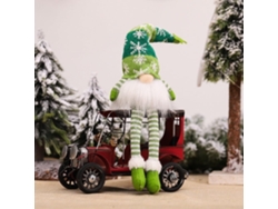 Adornos navideños de gnomos, decoración de mesa con adorno de árbol iluminado (verde, pierna larga)