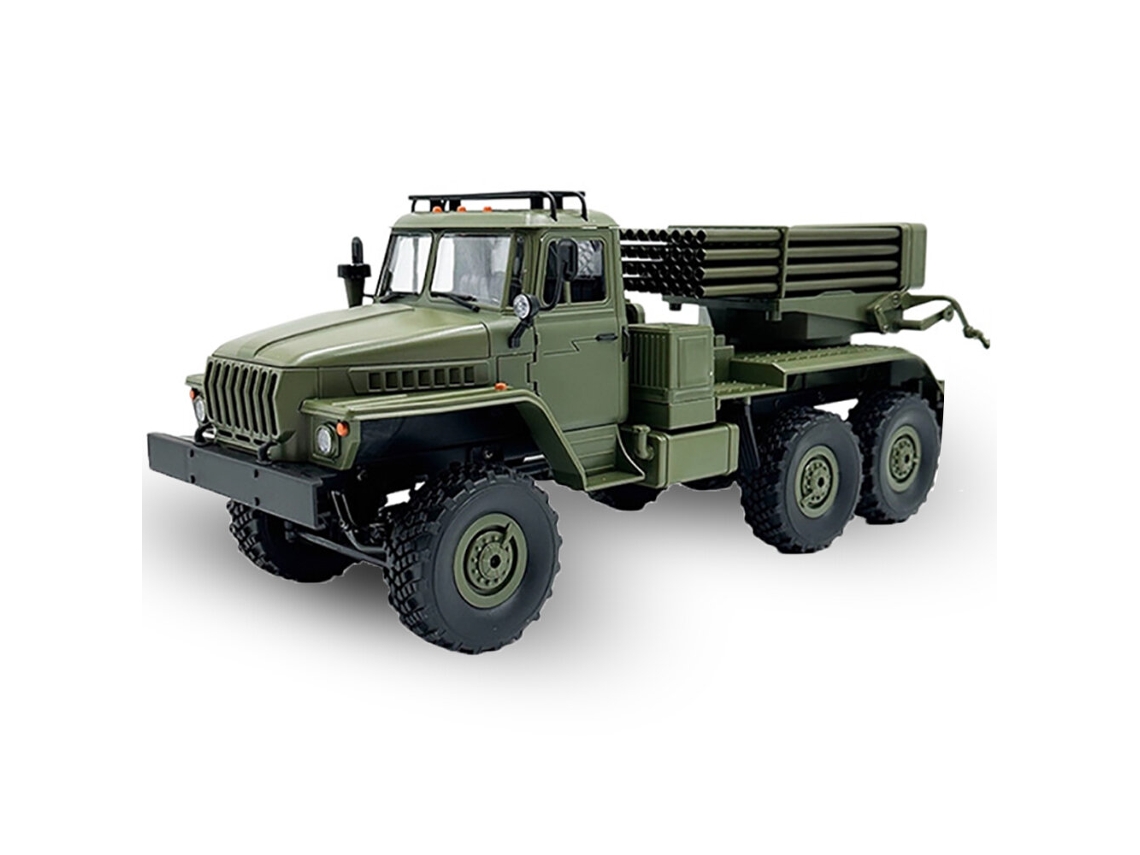 Una Bateríawpl B36-2 1/16 2.4g 6wd Rtr Bm-21 Lanzacohetes Militar Rock Crawler Juguete Proporcional