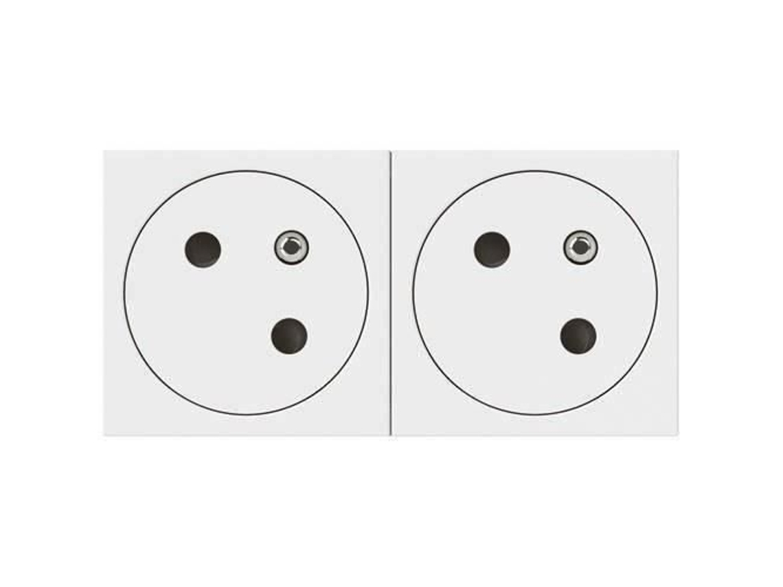 Preconectado 45° Superficie Mosaic Link Doble Enchufe Blanco Legrand