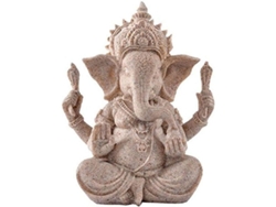 Estátua de Ganesha de Areia Natural Resina Decorativa para Lar Hindu Budismo
