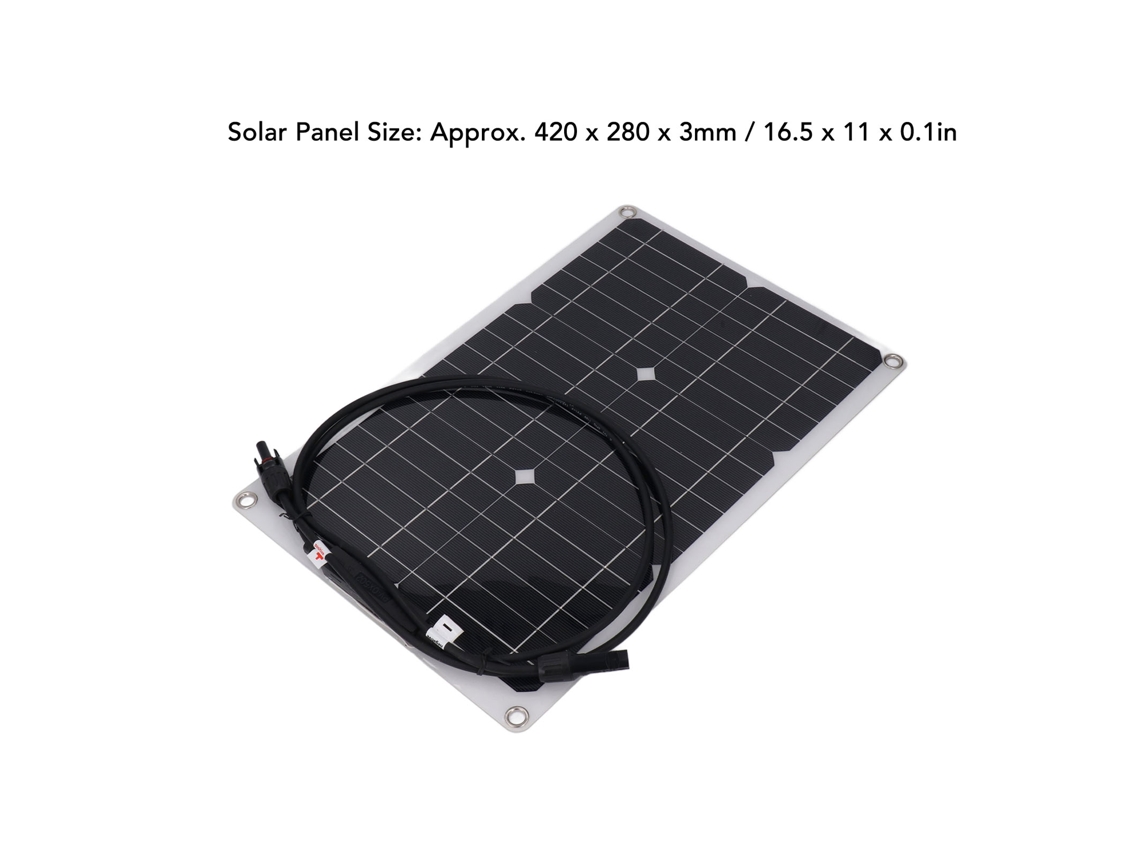 Panel solar flexible monocristalino de 20 W y 18 V para baterías de 12 V, cámaras de seguridad y energía fuera de la red.