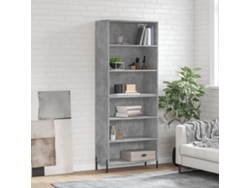 Aparador Alto Madera Ingeniería Gris Hormigón 69,5x32,5x180 Cm
