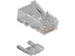 Conector modular RJ45 Cat6 para cable redondo con conductores sólidos o trenzados. Apto para cables sólidos y trenzados (8 pines/8 pines).