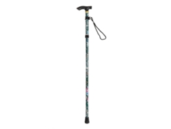 Bastón plegable de aluminio con 5 niveles de altura, ligero y estampado, ideal para senderismo y actividades al aire libre (verde - el color puede variar).