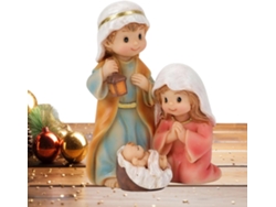Estatua Sagrada Familia Interiores Escultura Resina Nacimiento Jesús Navidad Religiosa Estantería Tocador
