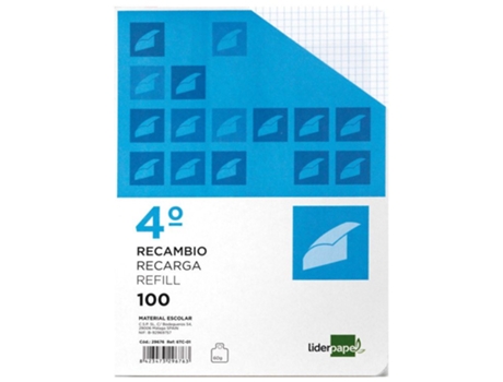 Recarga de Hojas LIDERPAPEL 100 Hojas 60g/m² (4º)