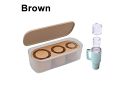 Bandeja Cilíndrica De Silicona Para Cubitos De Hielo Con Tapa Para Vasos Stanley, Accesorio 3grid Style-a-brown