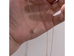 (oro) Un Impresionante Collar De Plata De Ley 925 Con Un Deslumbrante Diseño De Circonita En Forma De Lágrima, Perfecto Para Un Look Lujoso.