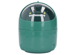 Basurero de sobremesa con diseño de dinosaurio bebé, boca grande, diseño desmontable, base antideslizante, plástico verde.