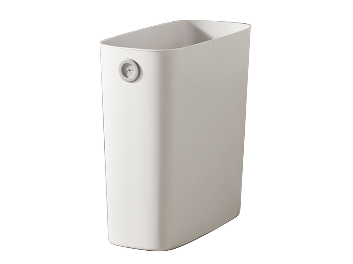 Baok - Papelera pequeña de plástico blanco abierta para baño/oficina