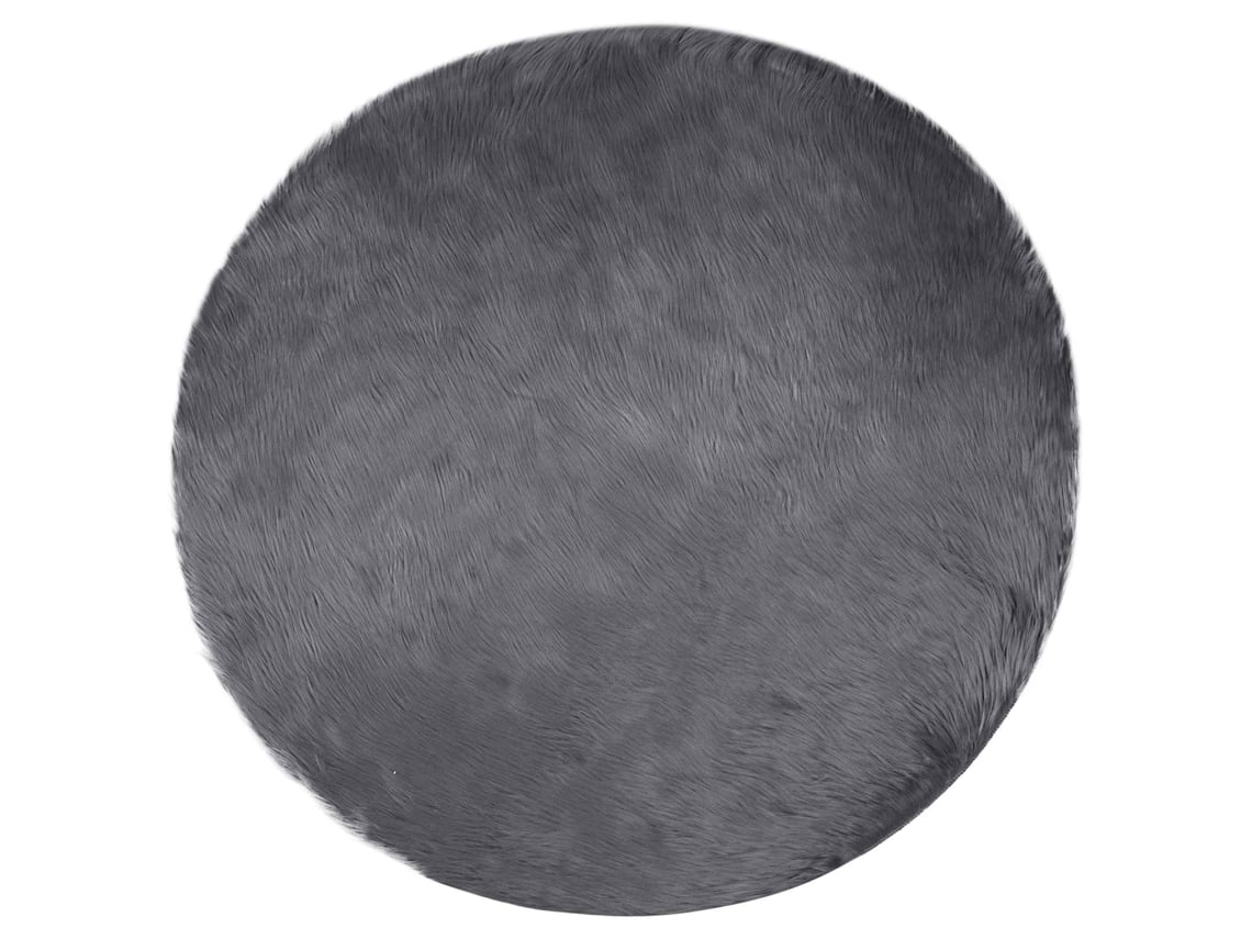 Vidaxl Alfombra De De Oveja Sintética Tafalla Gris Antracita Ø 200 Cm