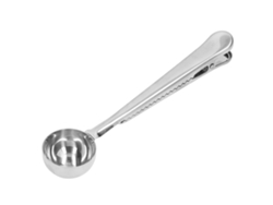 Cuchara Medidora De Café 2 En 1 Clip De Sellado Acero Inoxidable Diseño Profundo Herramientas Prácticas Para Café Plata