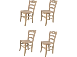Conjunto de 4 Cadeiras T M C S Cuore U251GR (Castanho Claro - 88x43x46 cm - Madeira)