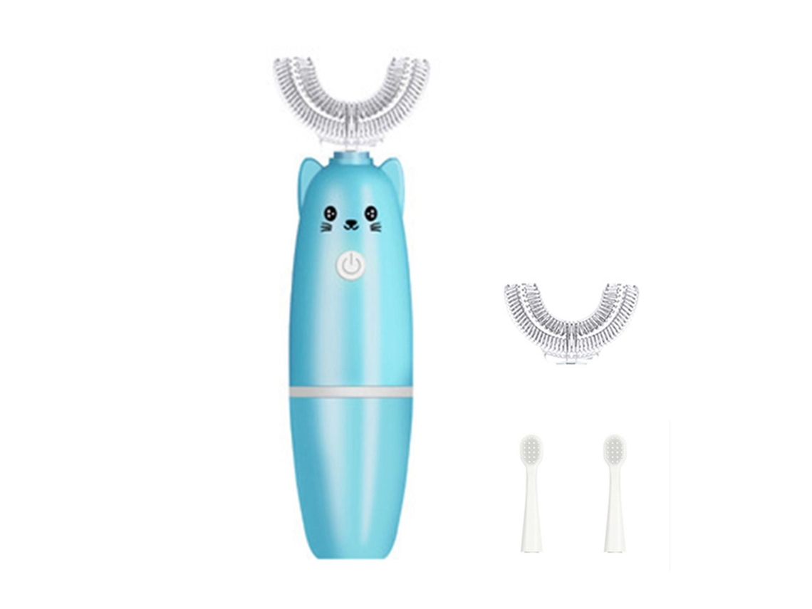 Conjunto De Escova De Dentes Elétrica Infantil Em Formato De U Com Desenho Animado, Ferramenta Portátil Para Limpeza Dos Dentes.