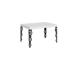 Mesa extensible Karamay 140/400x90 cm gris blanco patas antracita Itamoby