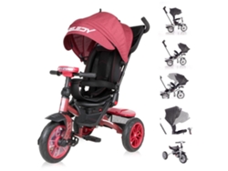 Triciclo Evolutivo Speedy Air Con Ruedas De Goma, Asiento Giratorio 360º Y Capota De Lorelli - Red&amp;black