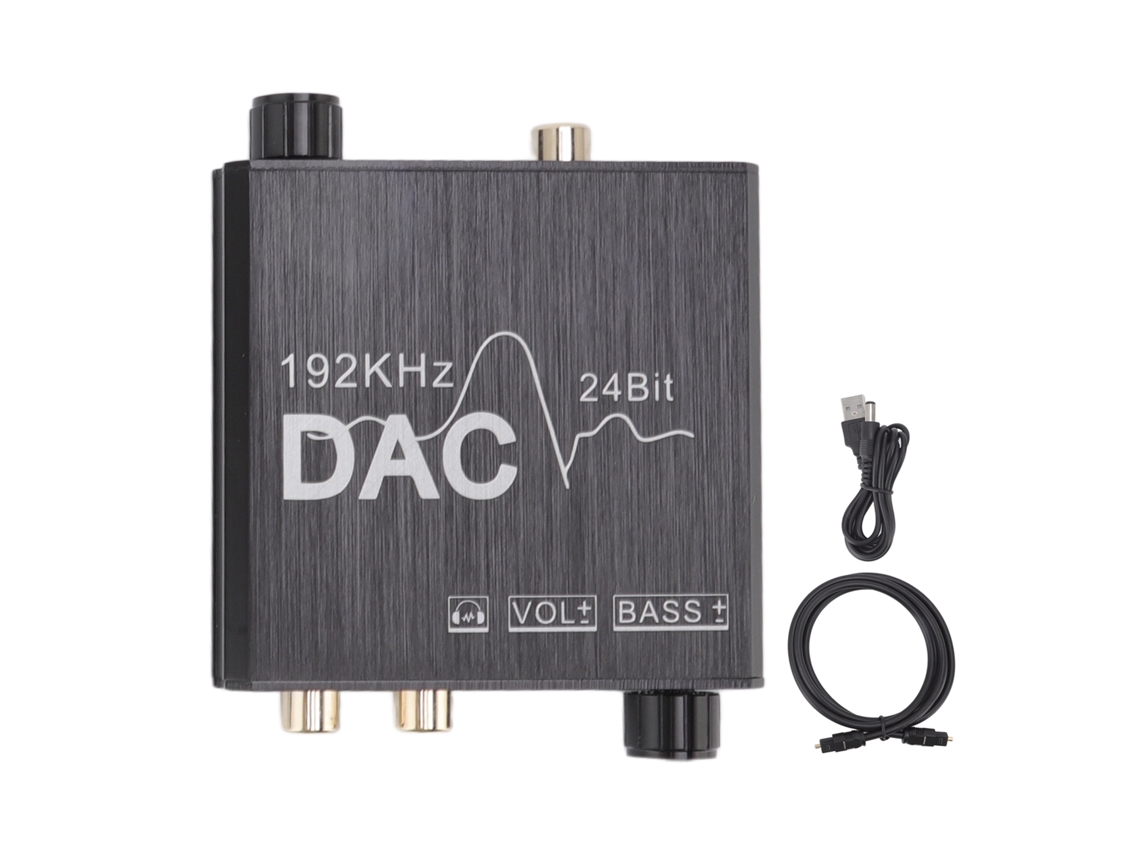 Convertidor Digital A Analógico Dac De 192 Khz Plug And Play, Aleación De Aluminio Con Cable Óptico Y Usb.