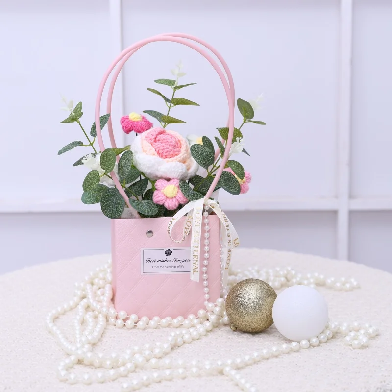 Buquês De Crochê Feitos À Mão, Bolsas Criativas, Decorações Para Mesa De Escritório, Lembrancinhas.
