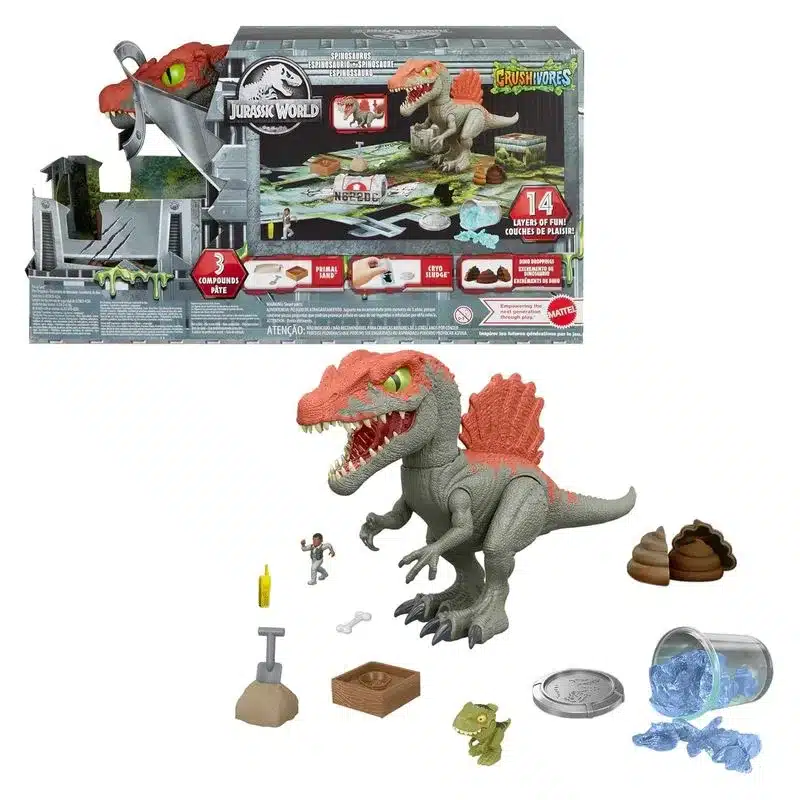Figura Dinosaurio Crushivores Espinosaurio Destrozajaulas Jurassic World Htp71 Más De 4 Añosmattel