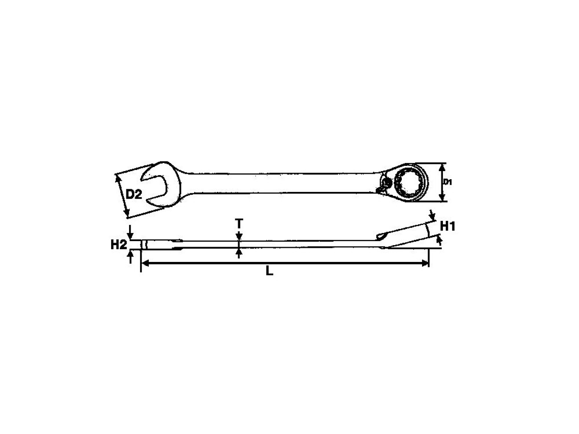TENGTOOLS 109721308 Llave Combi Carraca Reversible 22Mm 600522R
