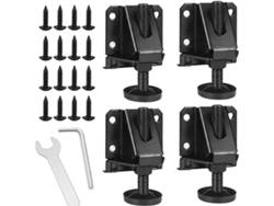 Juego De 4 Patas Ajustables De Hierro Negro Para Muebles, Niveladores Resistentes Con Tornillos Para Estantes Y