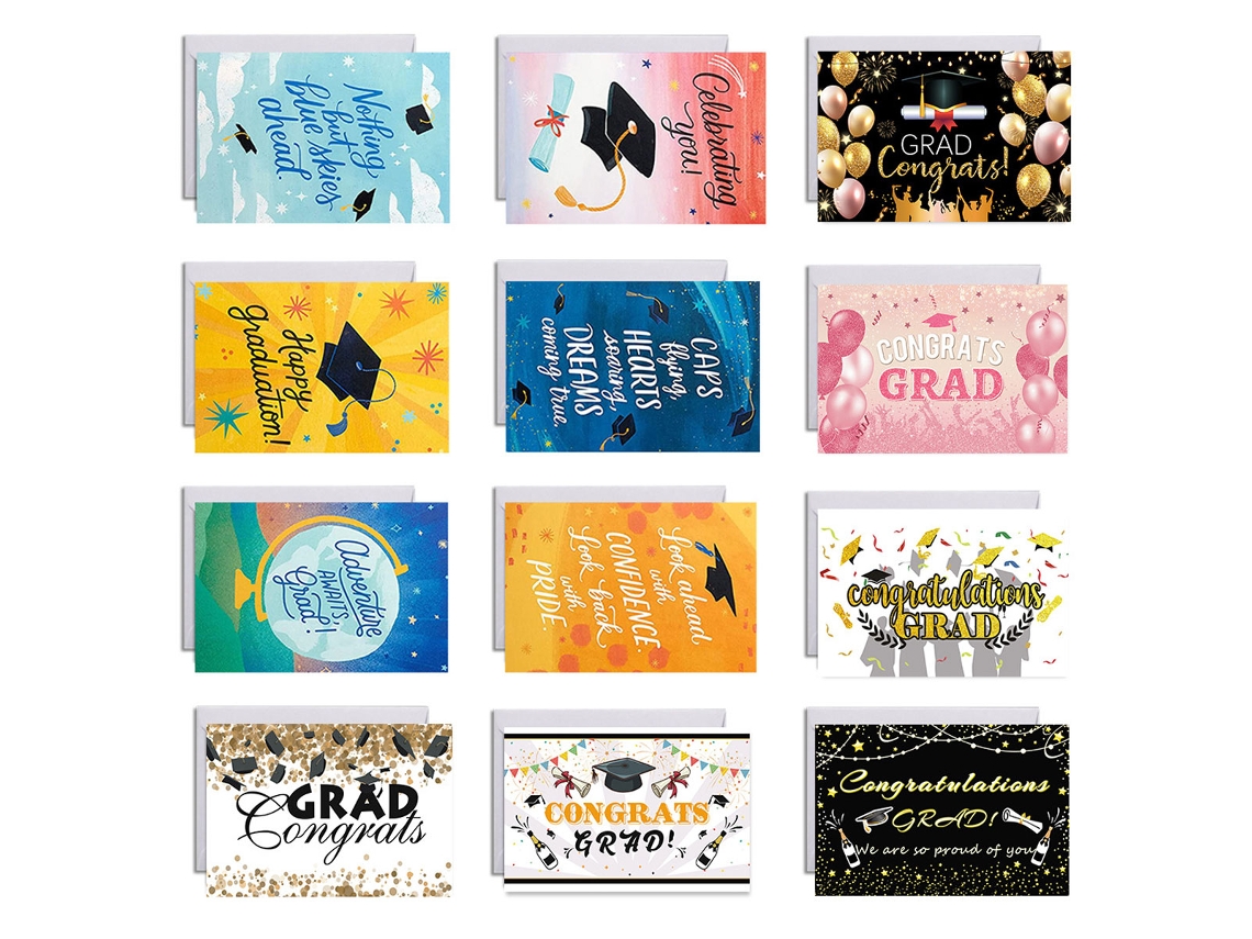 Juego de tarjetas de regalo de graduación, con sobres, pegatinas y mensaje, tarjeta de felicitación de graduación TRUYUETY