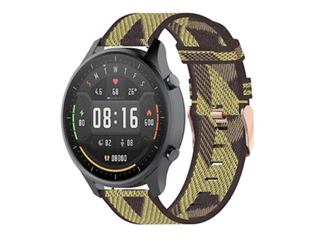 Pulsera Correa de Reloj de Nylon a Rayas de 22 mm para Xiaomi Mi Watch Color, Garmin Vivoactive 4 Amarillo VENISYMLIS