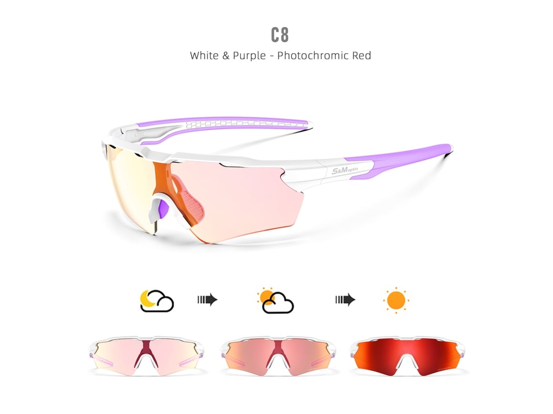 Gafas de ciclismo Yuysan, gafas deportivas para exteriores, fotocromáticas para el día y la noche, ideales para ciclismo, correr, senderismo y montañismo (c8)
