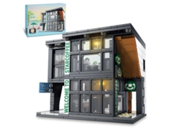 Juego De Bloques De Construcción Para Adultos, Cafetería Y Casa Adosada Con Luces, Regalo De Navidad.