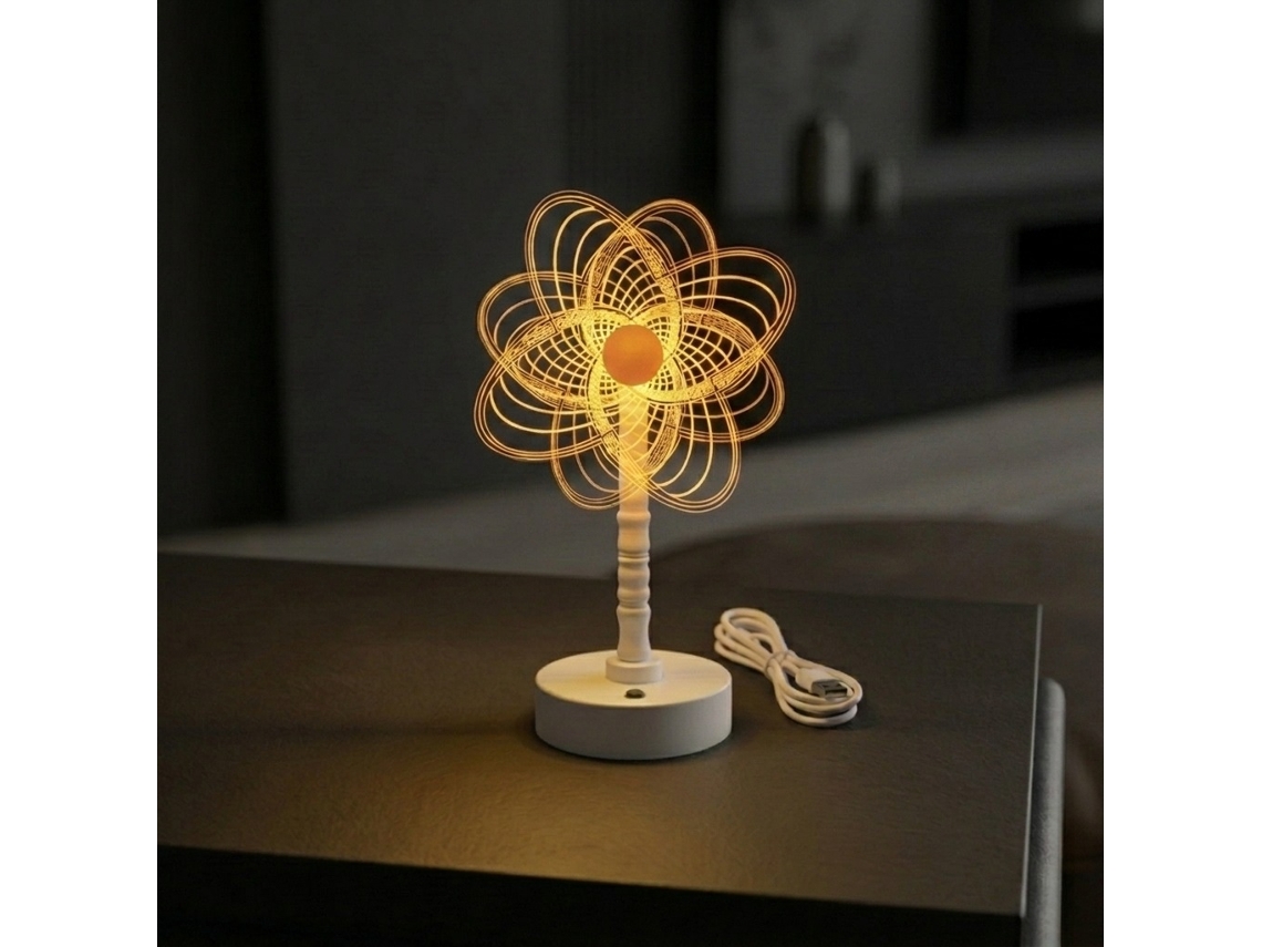 Lámpara De Mesilla Y Luz Nocturna Con Forma De Flor, De Acrílico, Alimentada Por Usb. Estilo E Czhhmart