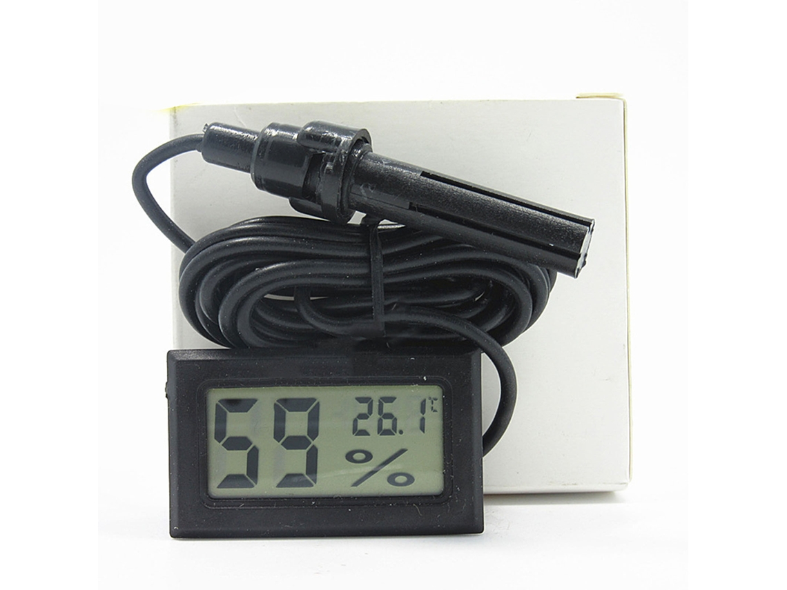 Termómetro higrómetro digital LCD con sonda integrada, medidor electrónico de temperatura y humedad Fy-12