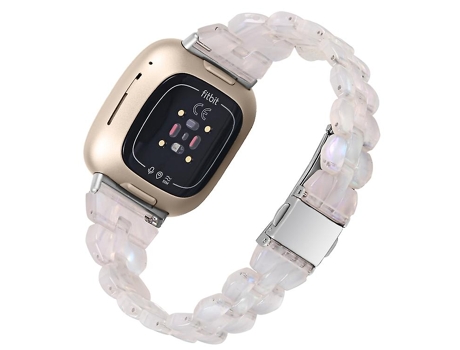 Correa para Fitbit Versa 4 / Sense 2 Universal Rhombus Resin Watch Band Shell Blanco VENISYMLIS