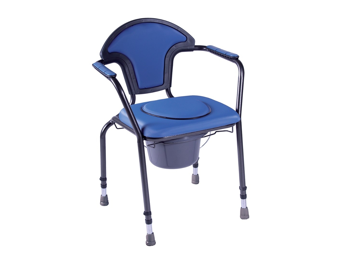 Silla sanitaria abierta con ajuste de altura azul marino AS3