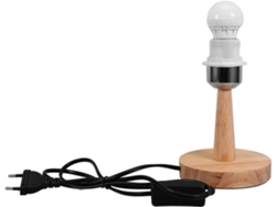 Lámpara de mesa de madera natural con base redonda, casquillo E27, base estable de 15 cm, accesorio para SFUSHOS.