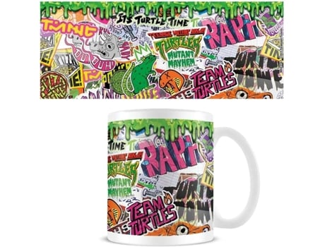Taza de Cerámica Graffiti TMNT Mutant Mayhem Tortugas Ninja 320 ml