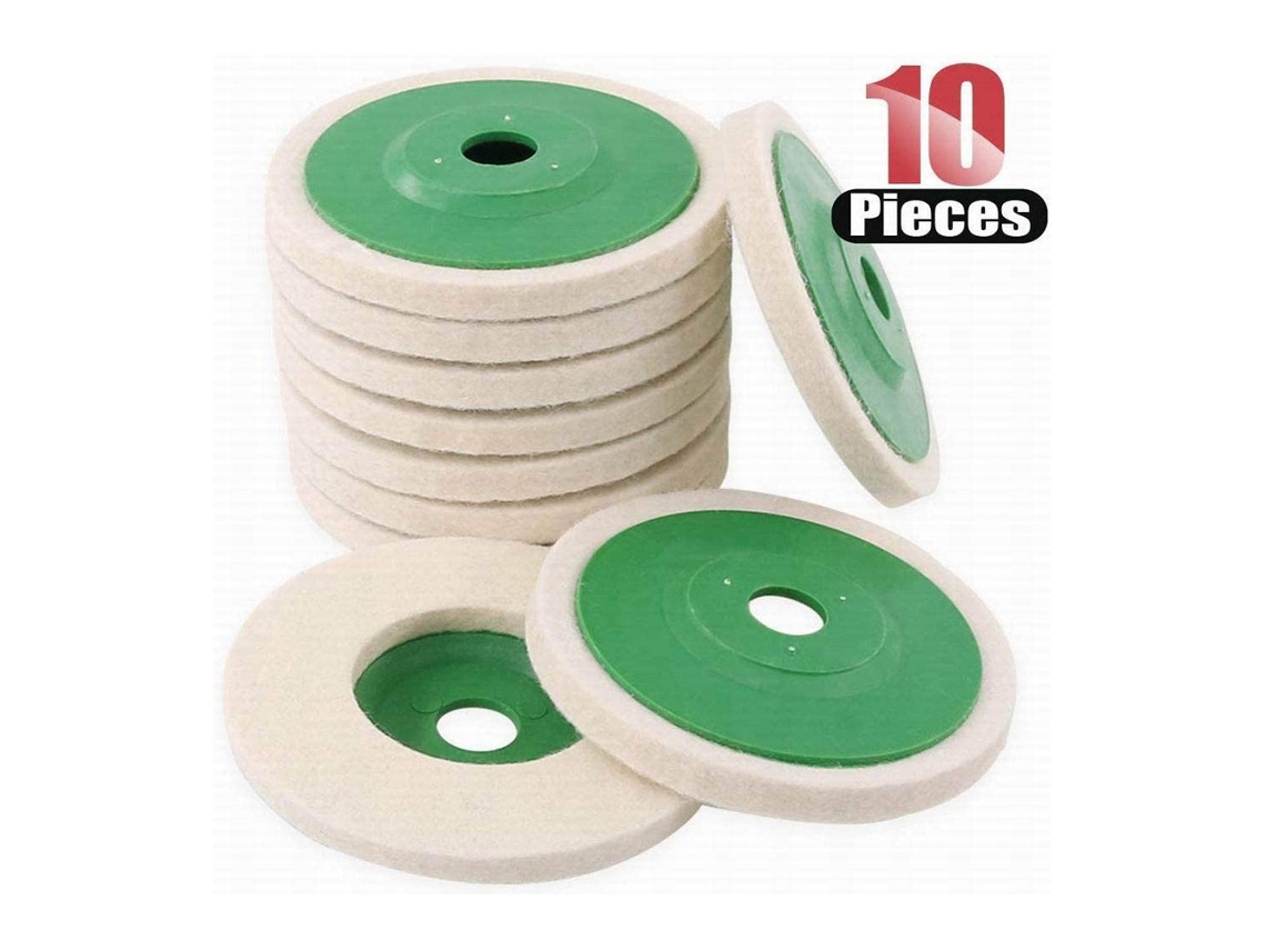 10 Discos De Pulido De Lana, 4 Pulgadas, Para Pulidora Angular, Rueda De Pulido De Lana Fina