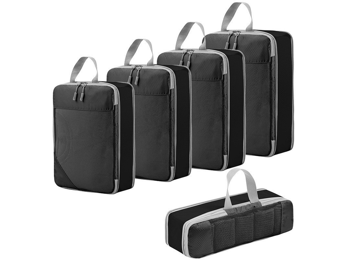 Juego De Organización De Clasificación De Ropa De 5 Piezas, Cubos De Embalaje De Compresión Para Viajes Que Ahorran Espacio CHRUI Black