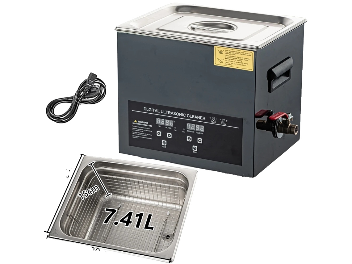 Limpieza ultrasónica, control digital, función de calentamiento, 10 l, 240 W, 220 V, OEM UE