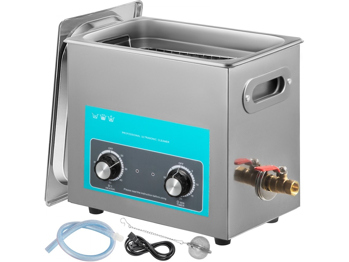 Máquina de limpieza ultrasónica de 6,5L con calefacción, temporizador y tanque de acero inoxidable Tekmaquinas