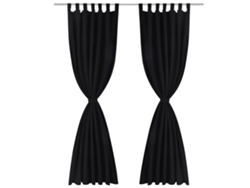 Maison Exclusive - 2 Cortinas Negras Micro-satinadas Con Trabillas, 140 X 245 Cm