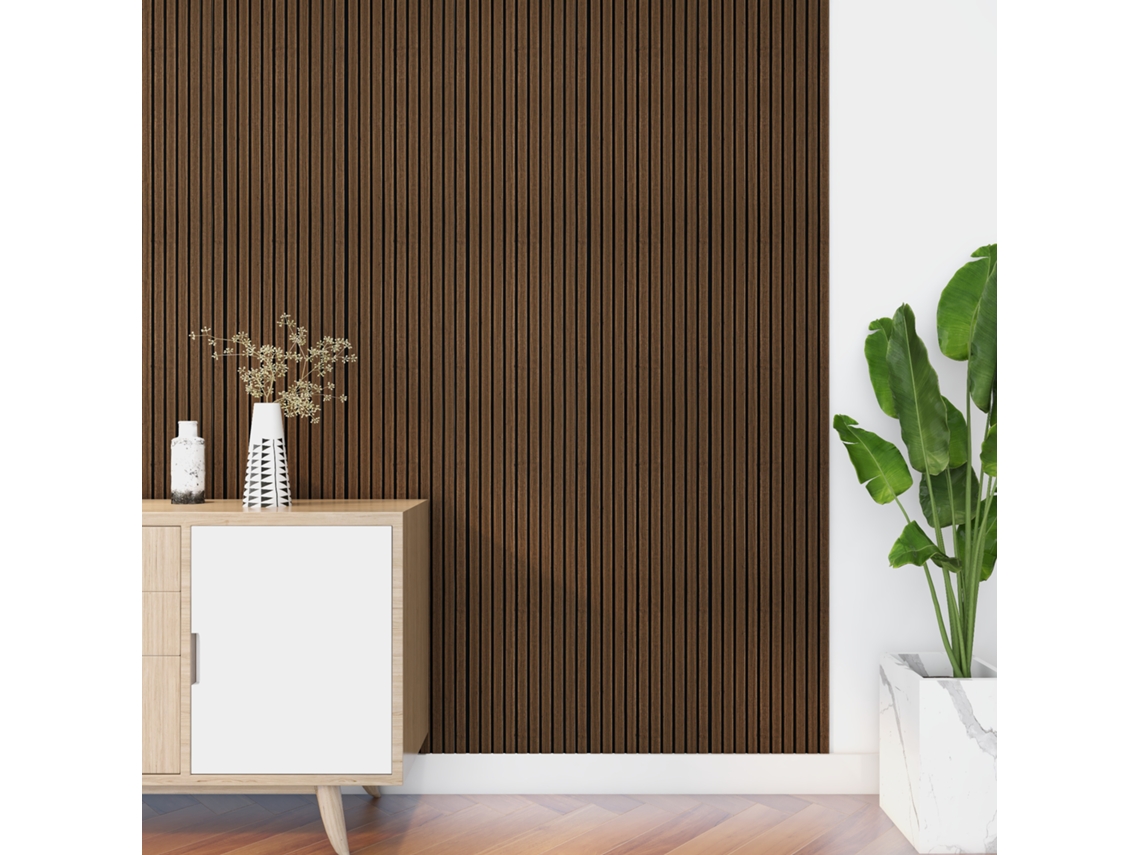 Set de 12x paneles de pared 3D Bronckhorst 195x31,5 cm - Efecto madera oscura NEU.HOLZ
