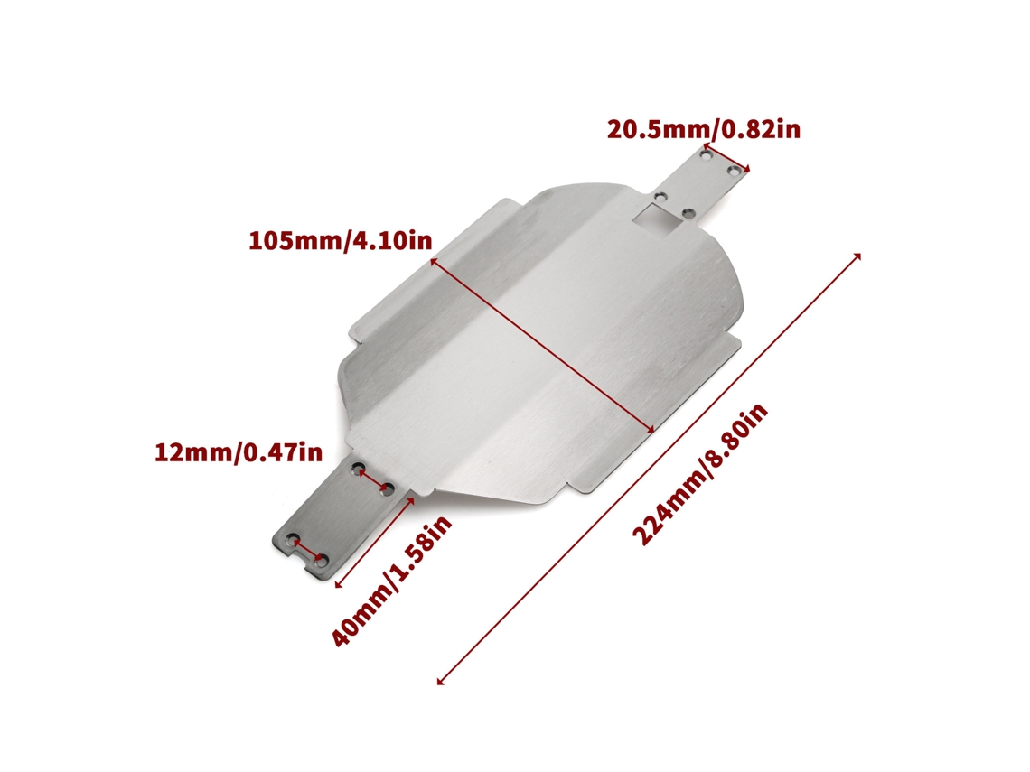 Placa Protectora De Acero Inoxidable Para Chasis Y Caja De Cambios Para Coche Teledirigido Mjx 16207 16208 16209 16210 H16 1/16
