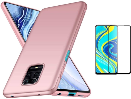 Kit Carcasa y Protector Xiaomi Note 9 Pro Full Cover Turtleshell Rosa